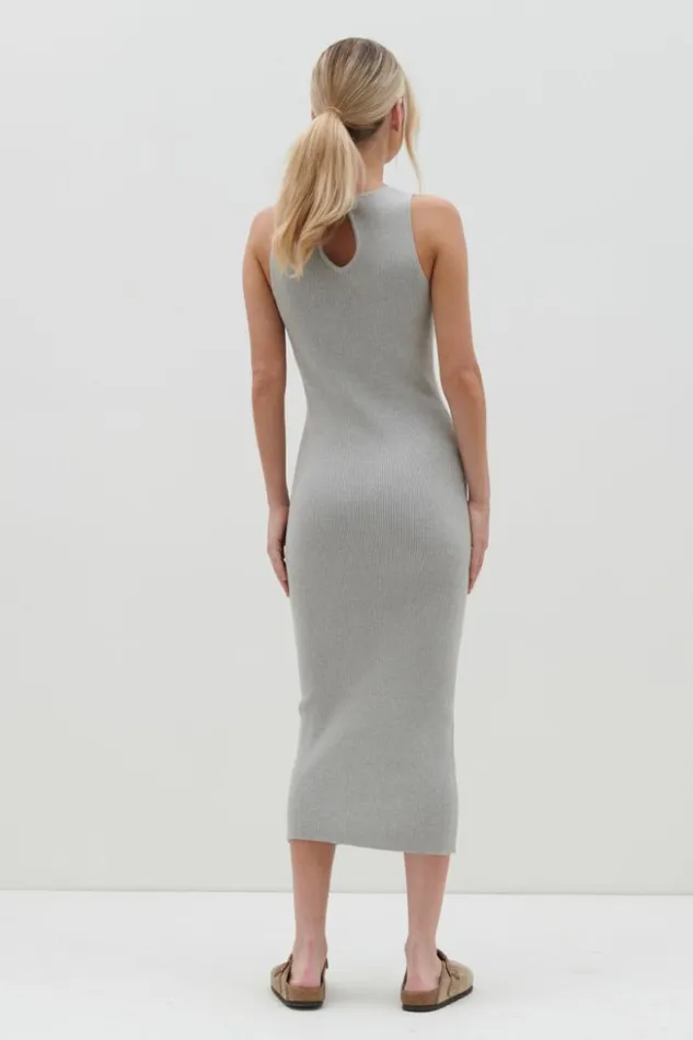 Pretty Lavish Dresses Women Billie Midi Ribbed Racer Dress Grey