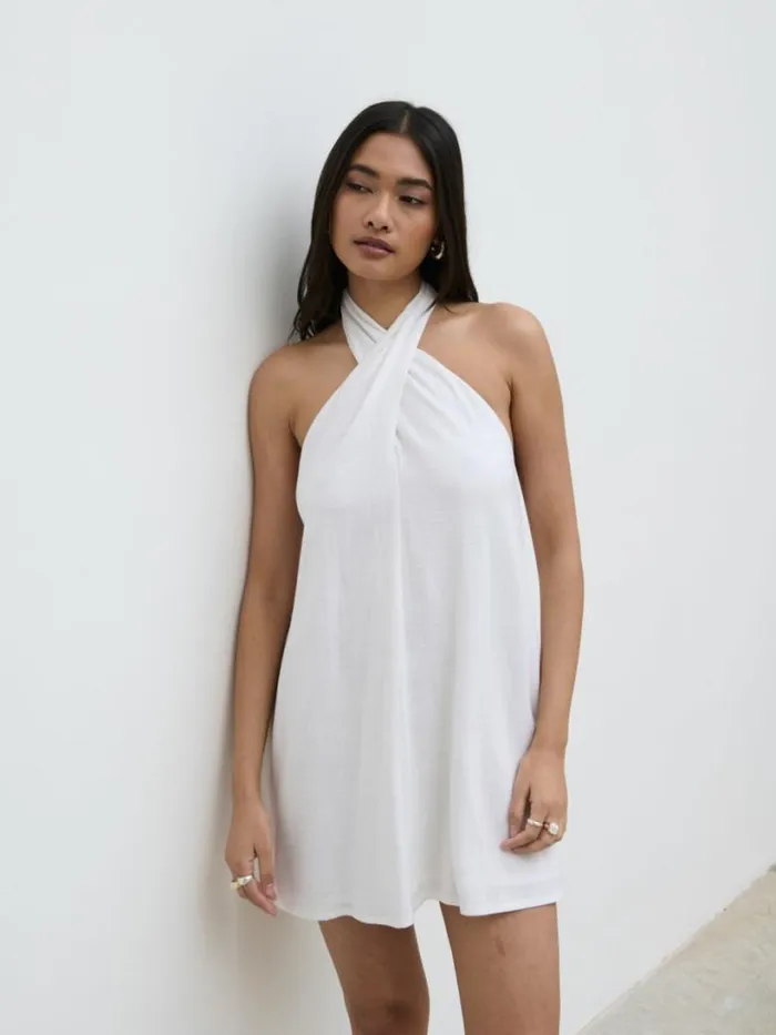Pretty Lavish Dresses Women Bronte Shift Mini Dress White