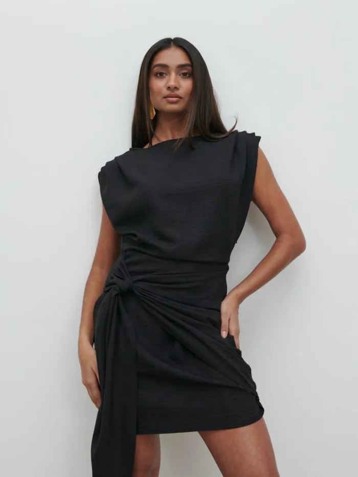 Pretty Lavish Dresses Women Dana Wrap Mini Dress Black