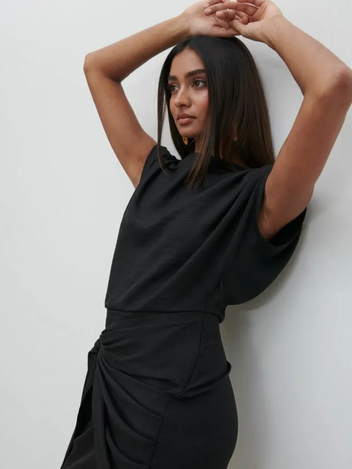 Pretty Lavish Dresses Women Dana Wrap Mini Dress Black