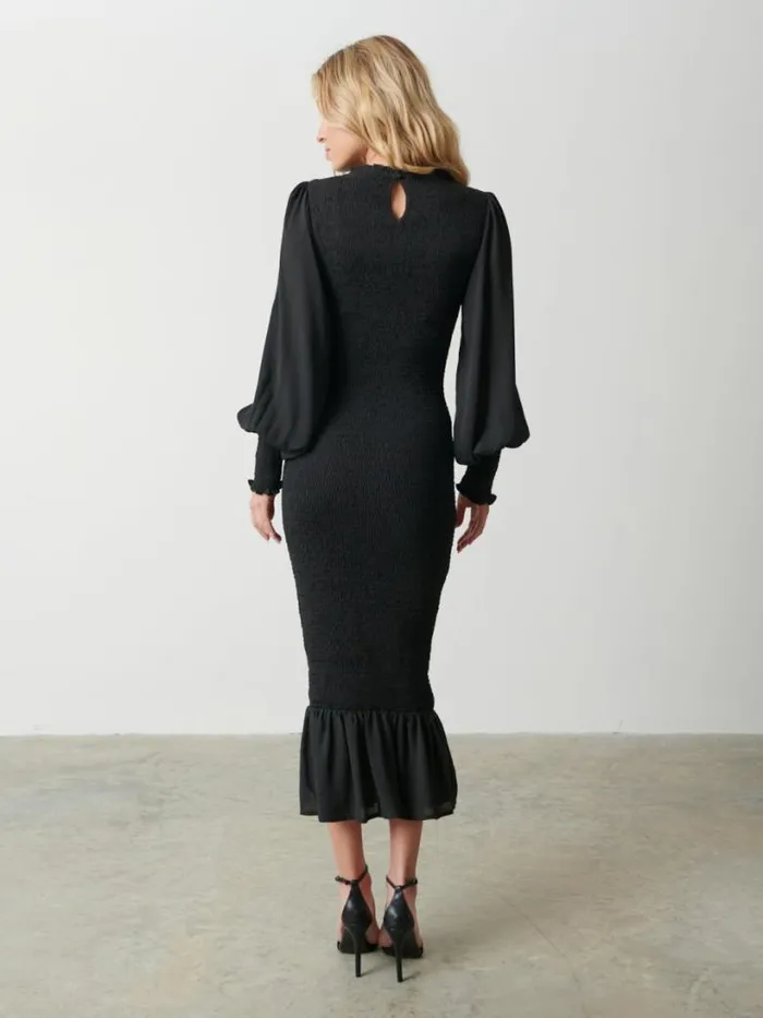 Pretty Lavish Dresses Women Elise Cut Out Shirred Midaxi Dress Black