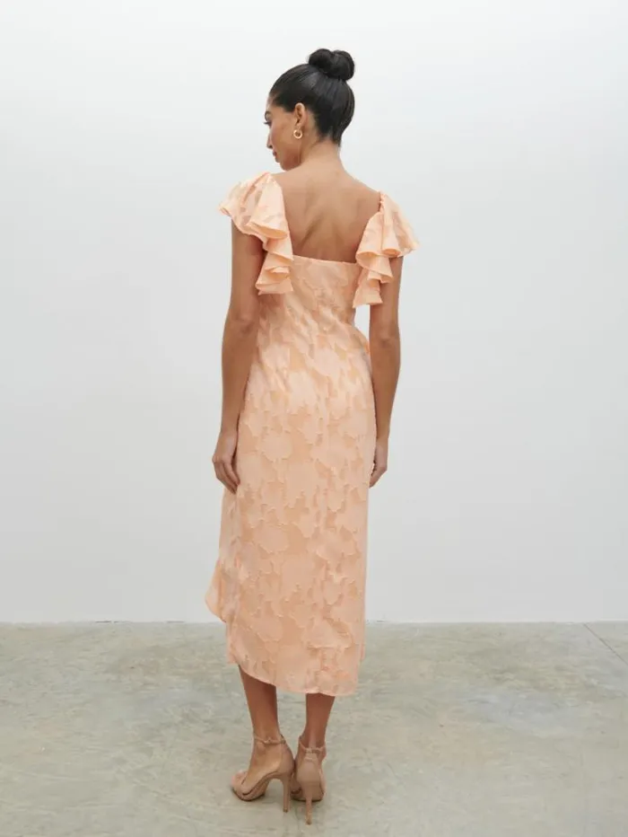 Pretty Lavish Dresses Women Eloise Ruffle Midaxi Dress Orange