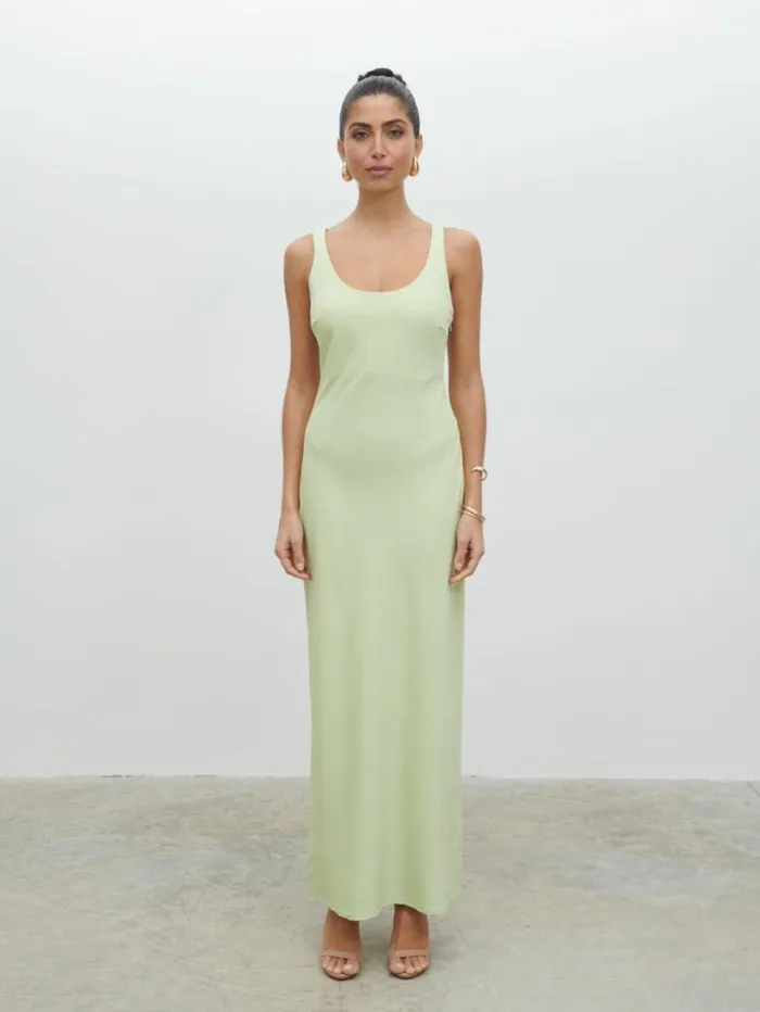 Pretty Lavish Dresses Women Evelyn Satin Slip Maxi Dress Green