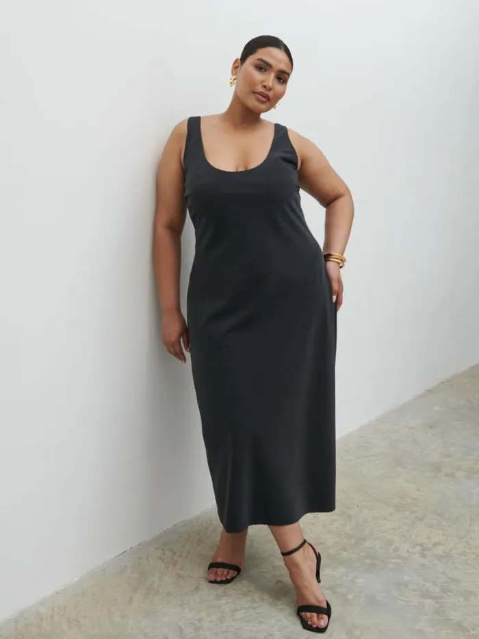Pretty Lavish Dresses Women Evelyn Satin Slip Midaxi Dress Curve Black