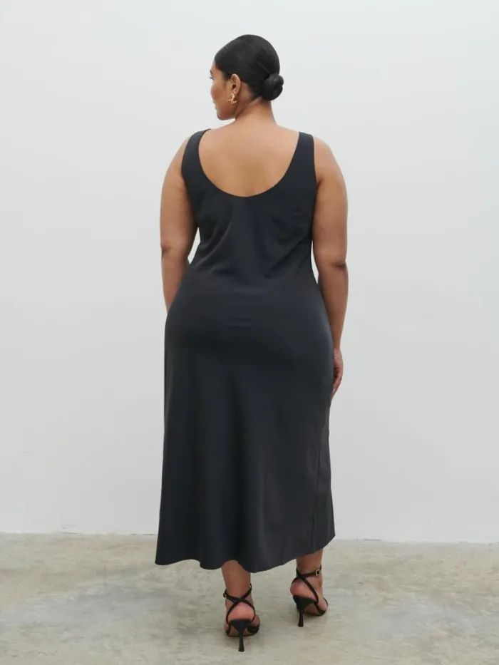 Pretty Lavish Dresses Women Evelyn Satin Slip Midaxi Dress Curve Black