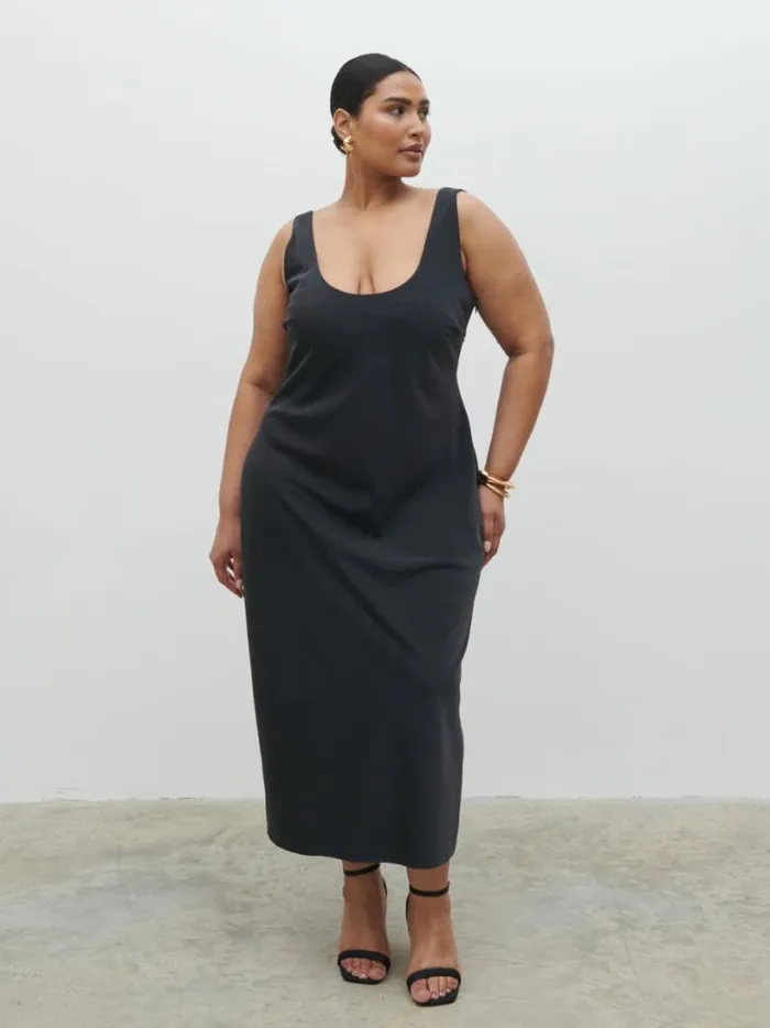 Pretty Lavish Dresses Women Evelyn Satin Slip Midaxi Dress Curve Black