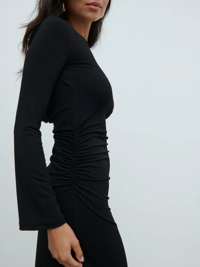 Pretty Lavish Dresses Women Hadley Cowl Back Jersey Maxi Dress Black