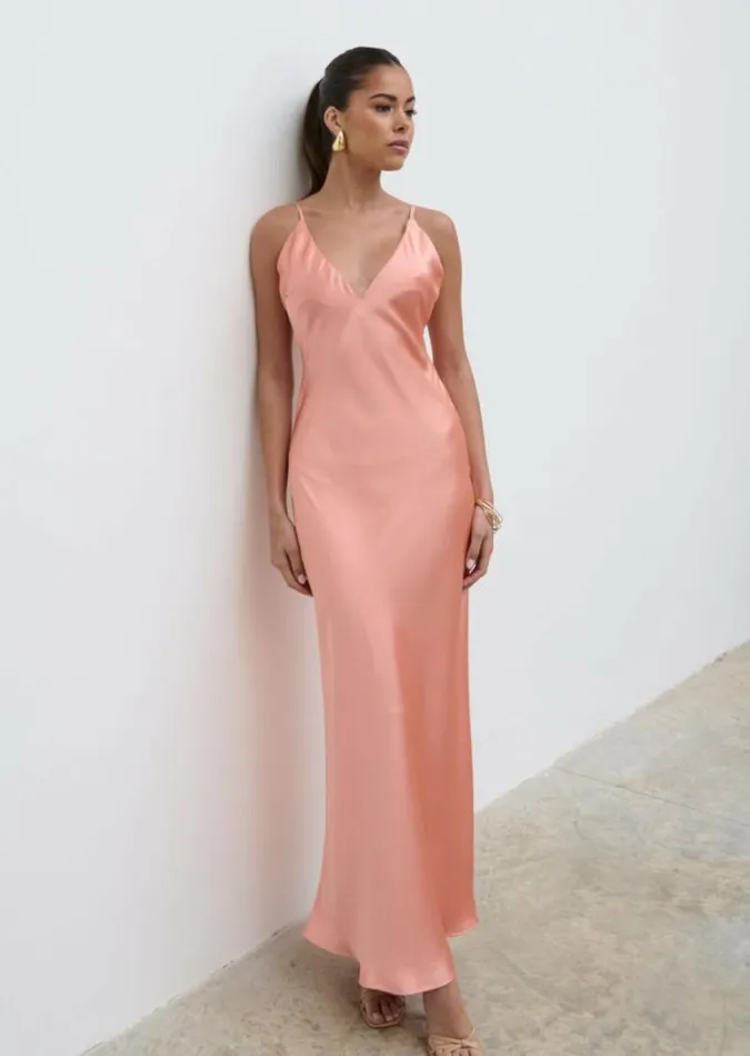 Pretty Lavish Dresses Women Jode Maxi Dress Apricot Pink