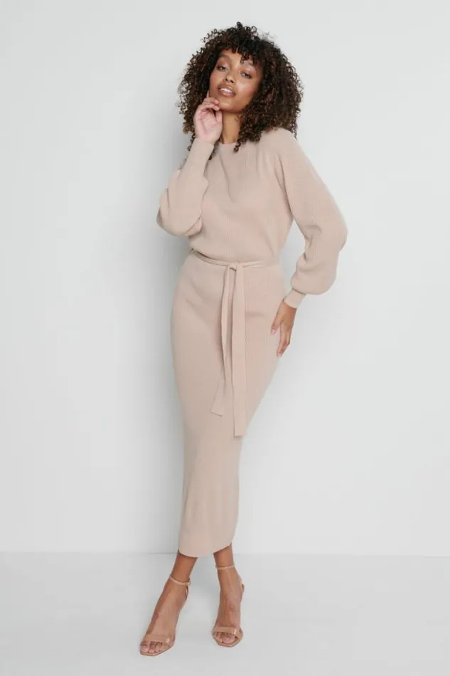 Pretty Lavish Dresses Women Mae Crew Neck Knit Dress Pink