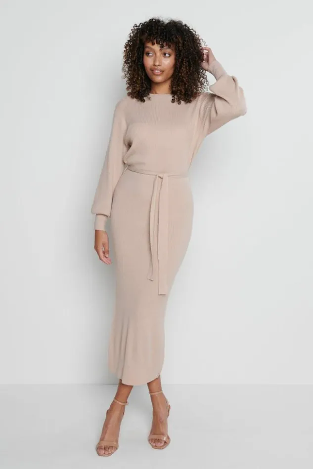 Pretty Lavish Dresses Women Mae Crew Neck Knit Dress Pink