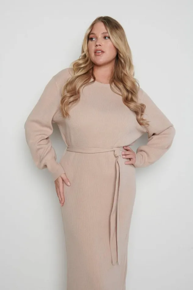 Pretty Lavish Dresses Women Mae Crew Neck Knit Dress Pink