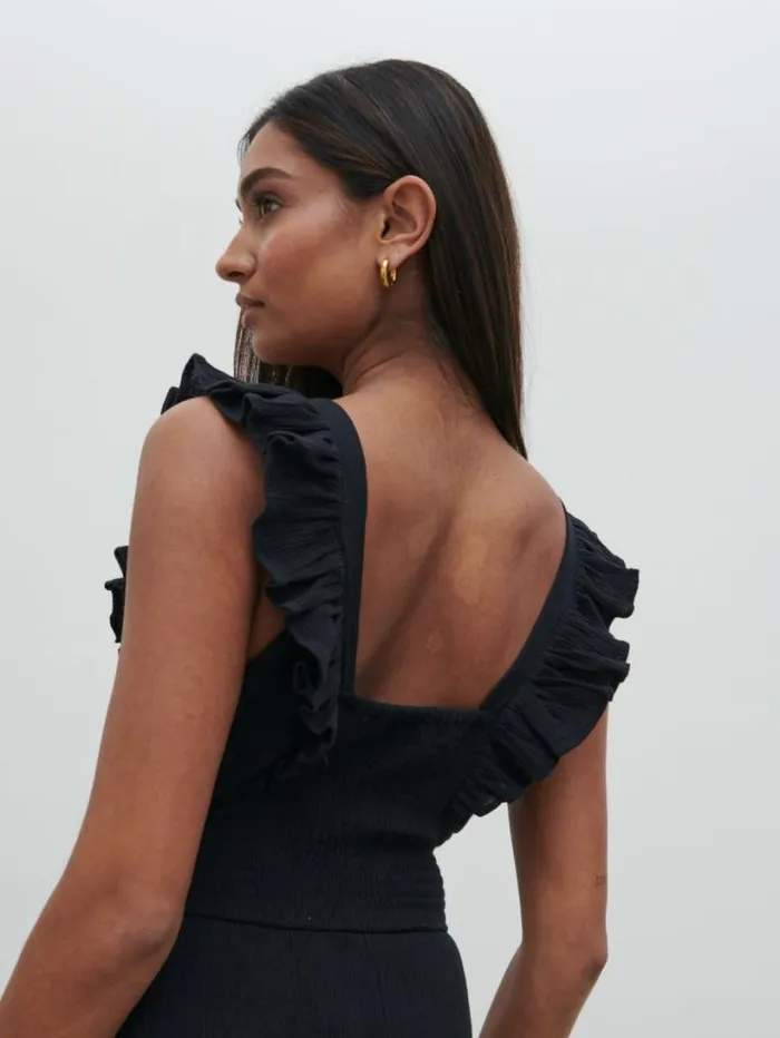 Pretty Lavish Dresses Women Opal Ruffle Midaxi Dress Black