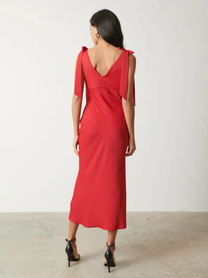 Pretty Lavish Dresses Women Piper Tie Midaxi Dress Red