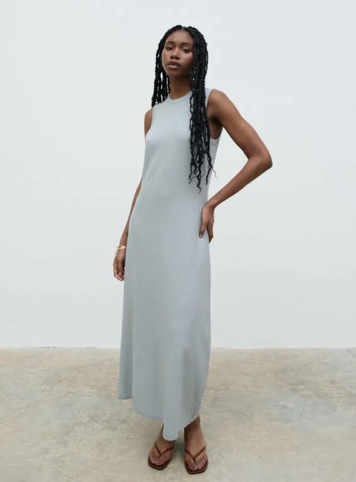 Pretty Lavish Dresses Women Portia Shift Knit Midaxi Dress Blue