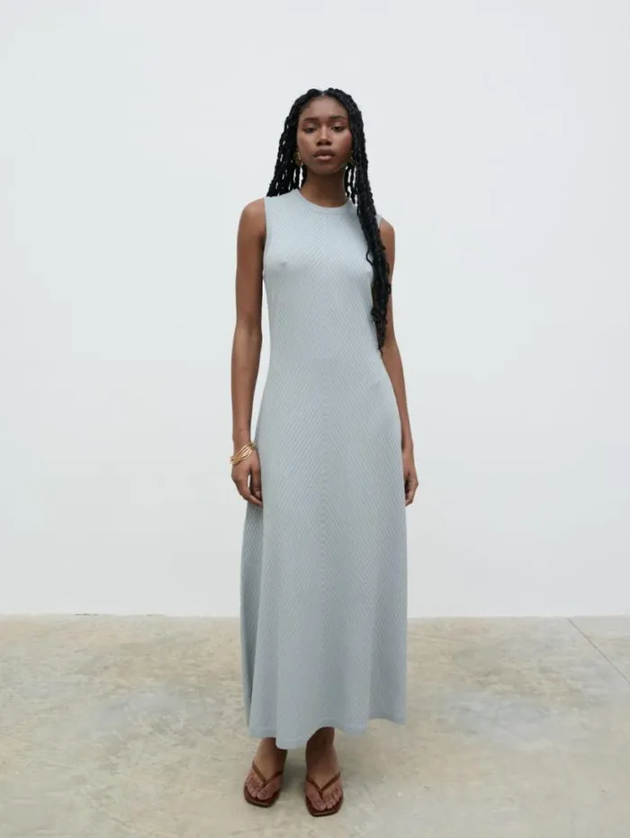 Pretty Lavish Dresses Women Portia Shift Knit Midaxi Dress Blue