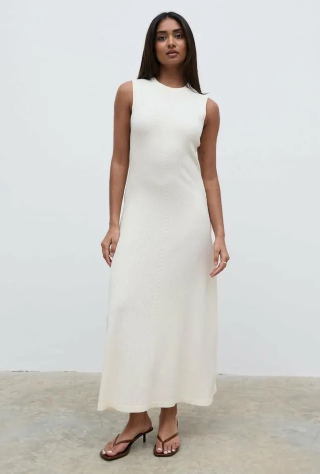 Pretty Lavish Dresses Women Portia Shift Knit Midaxi Dress Cream