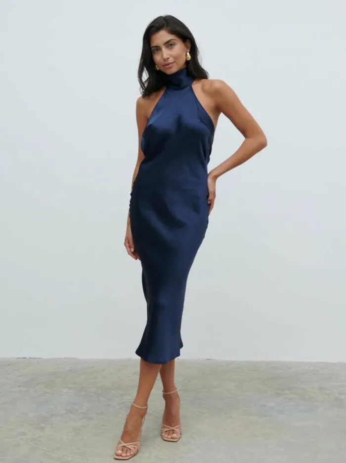Pretty Lavish Dresses Women Raleigh Cowl Back Dress Navy