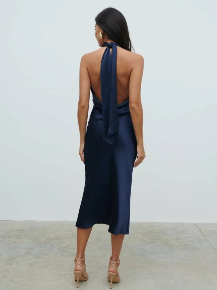 Pretty Lavish Dresses Women Raleigh Cowl Back Dress Navy