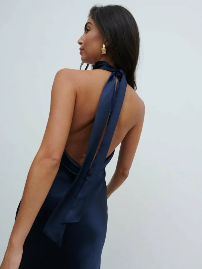 Pretty Lavish Dresses Women Raleigh Cowl Back Dress Navy