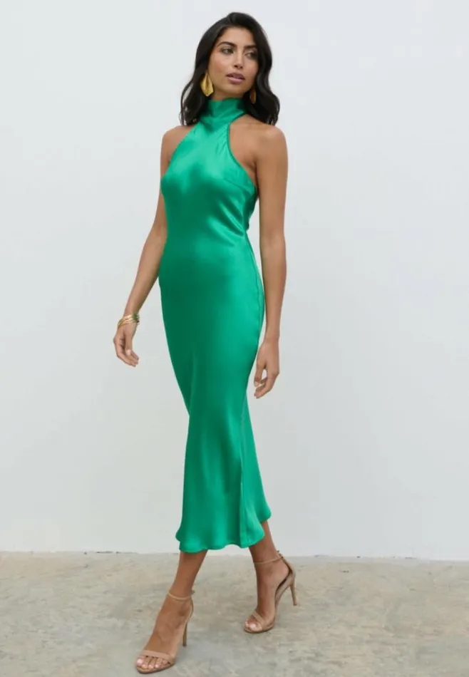 Pretty Lavish Dresses Women Raleigh Recycled Cowl Back Midaxi Dress Emerald