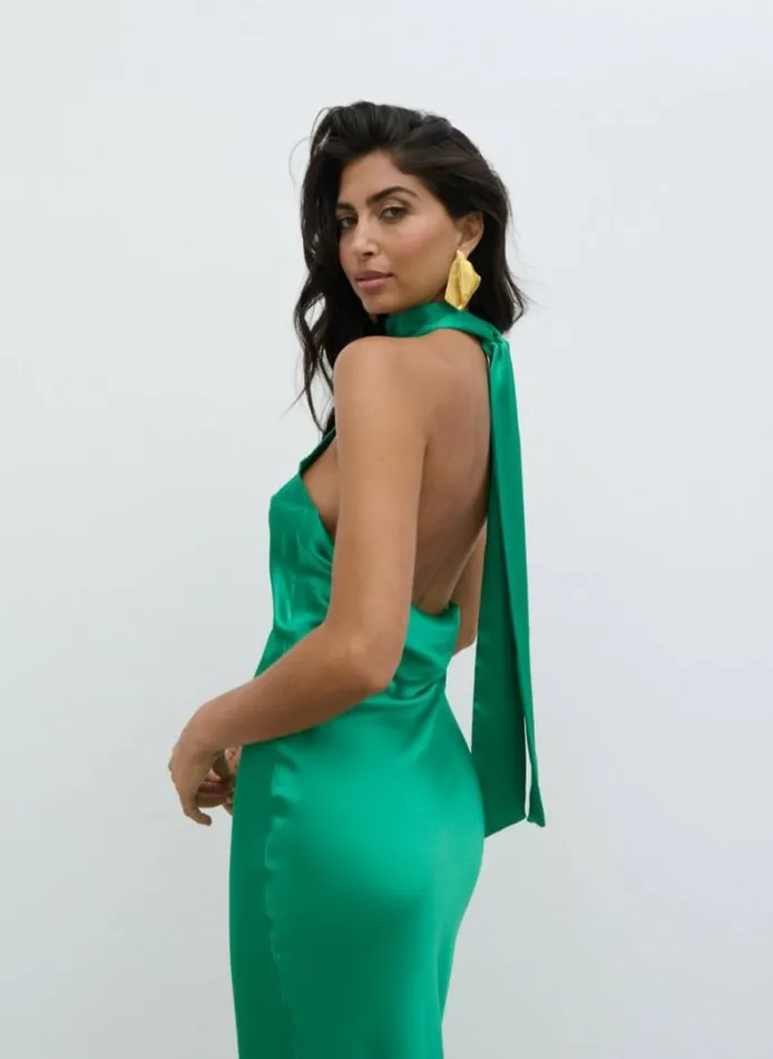 Pretty Lavish Dresses Women Raleigh Recycled Cowl Back Midaxi Dress Emerald