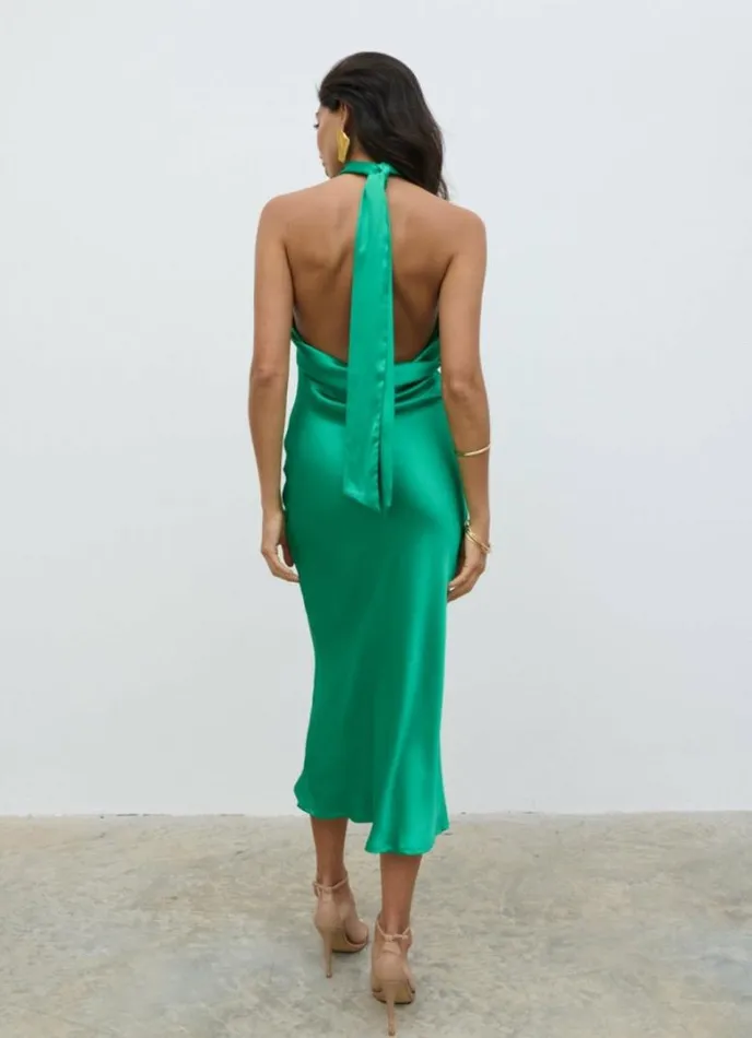 Pretty Lavish Dresses Women Raleigh Recycled Cowl Back Midaxi Dress Emerald