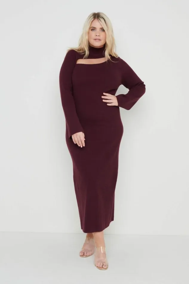 Pretty Lavish Dresses Women Shani Cut Out Knit Dress Red