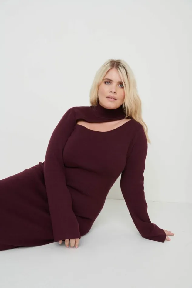 Pretty Lavish Dresses Women Shani Cut Out Knit Dress Red
