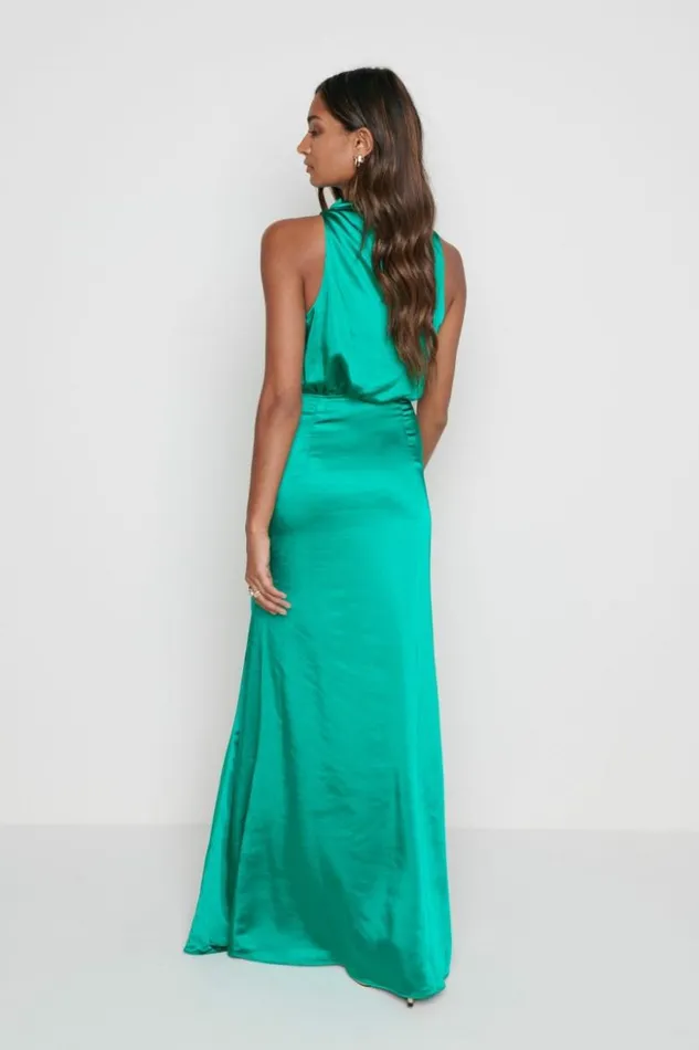 Pretty Lavish Dresses Women Tabitha Funnel Neck Midaxi Dress Emerald