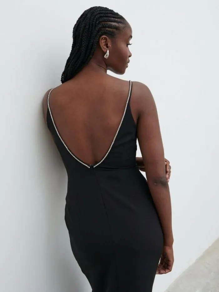 Pretty Lavish Dresses Women Val Plunge Embellished Maxi Dress Black