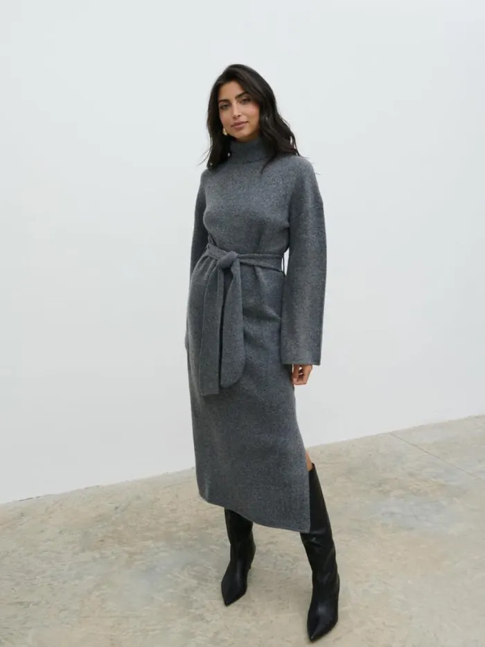 Pretty Lavish Dresses Women Wrenley Midaxi Knit Dress Grey