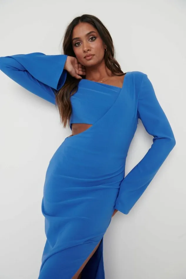 Pretty Lavish Dresses Women Zariah Cut Out Midaxi Dress Blue