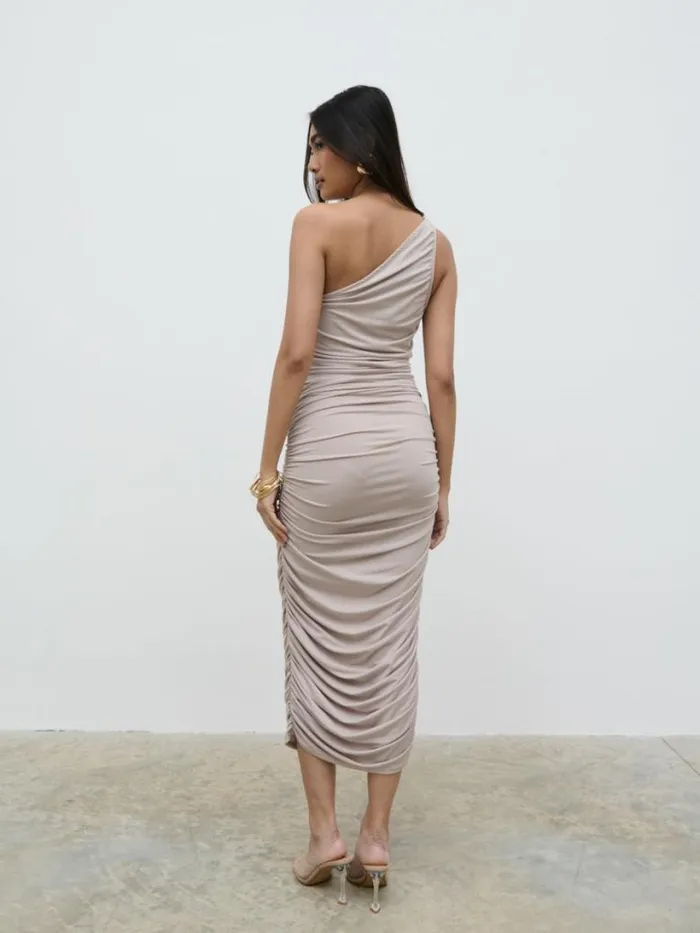 Pretty Lavish Dresses Women Zephee Jersey Midaxi Dress Beige