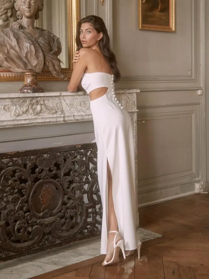 Pretty Lavish Hen Do Women Verde Bandeau Cut Out Maxi Dress White