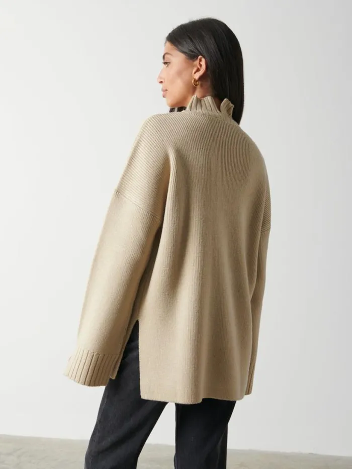 Pretty Lavish Knitwear Women Amory Grown Neck Knit Jumper Beige