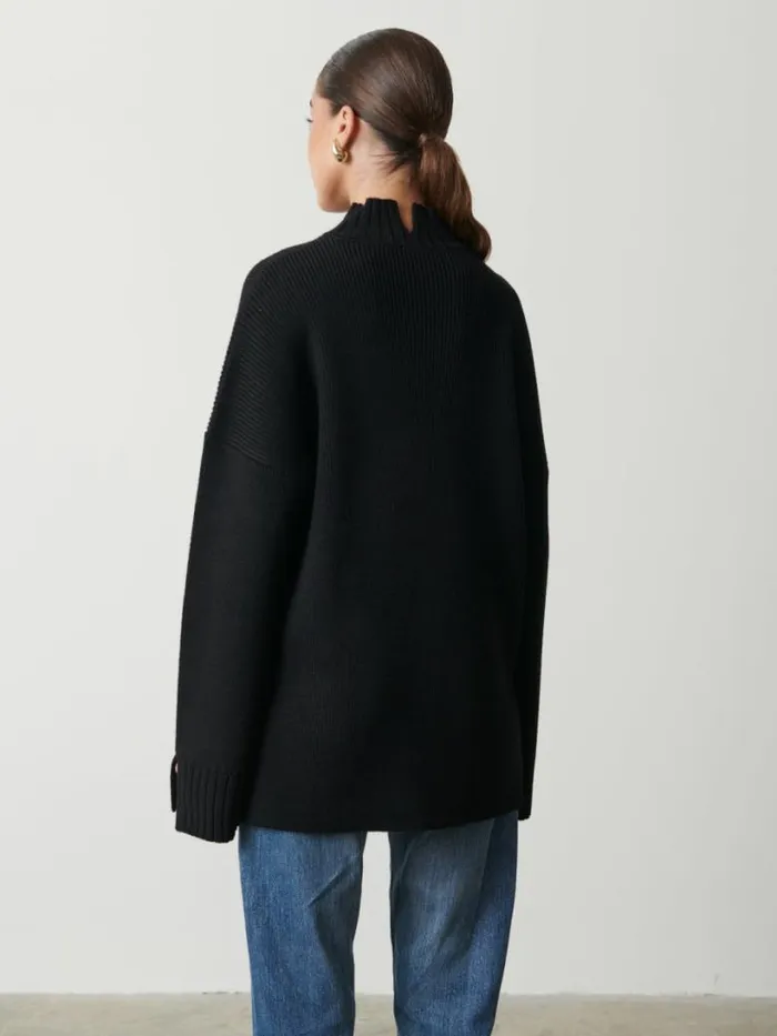 Pretty Lavish Knitwear Women Amory Grown Neck Knit Jumper Black
