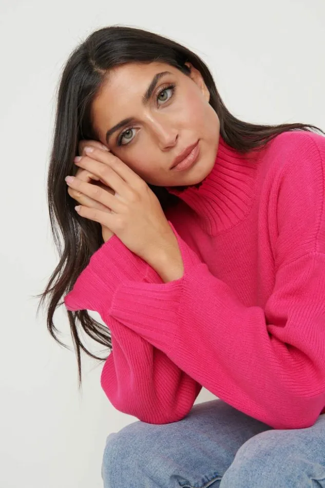 Pretty Lavish Knitwear Women Amory Grown Neck Knit Jumper Pink