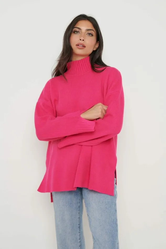 Pretty Lavish Knitwear Women Amory Grown Neck Knit Jumper Pink