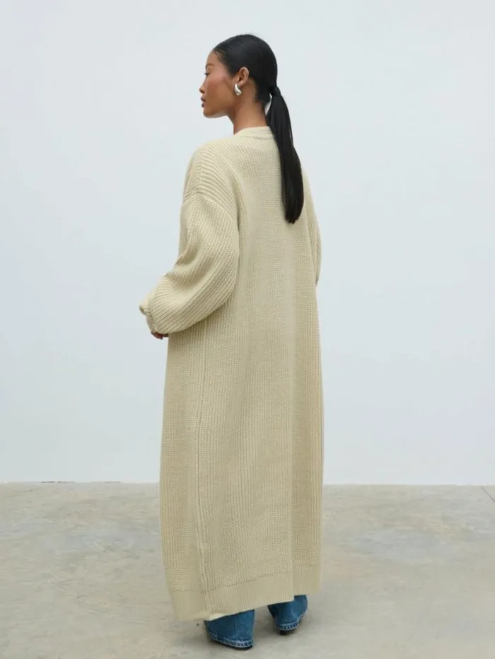 Pretty Lavish Knitwear Women Arden Maxi Cardigan Beige