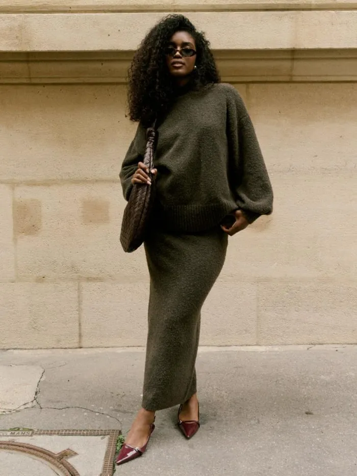 Pretty Lavish Knitwear Women Camille Midaxi Knit Skirt Brown