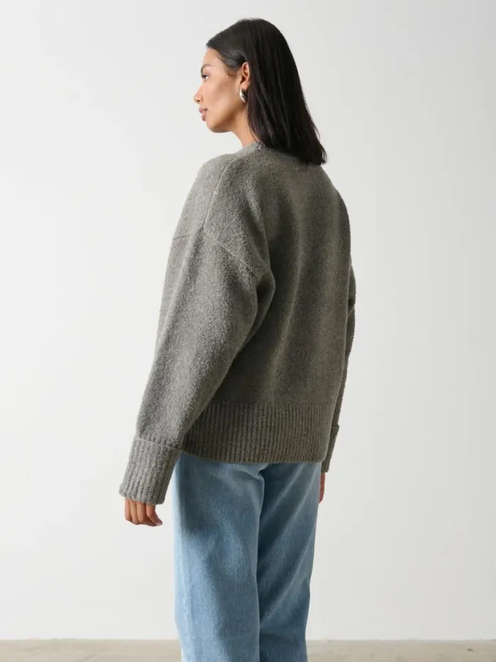 Pretty Lavish Knitwear Women Camille Oversized Borg Jumper Grey