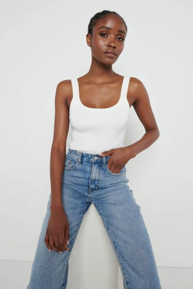 Pretty Lavish Knitwear Women Gabby Knit Cami Top Cream