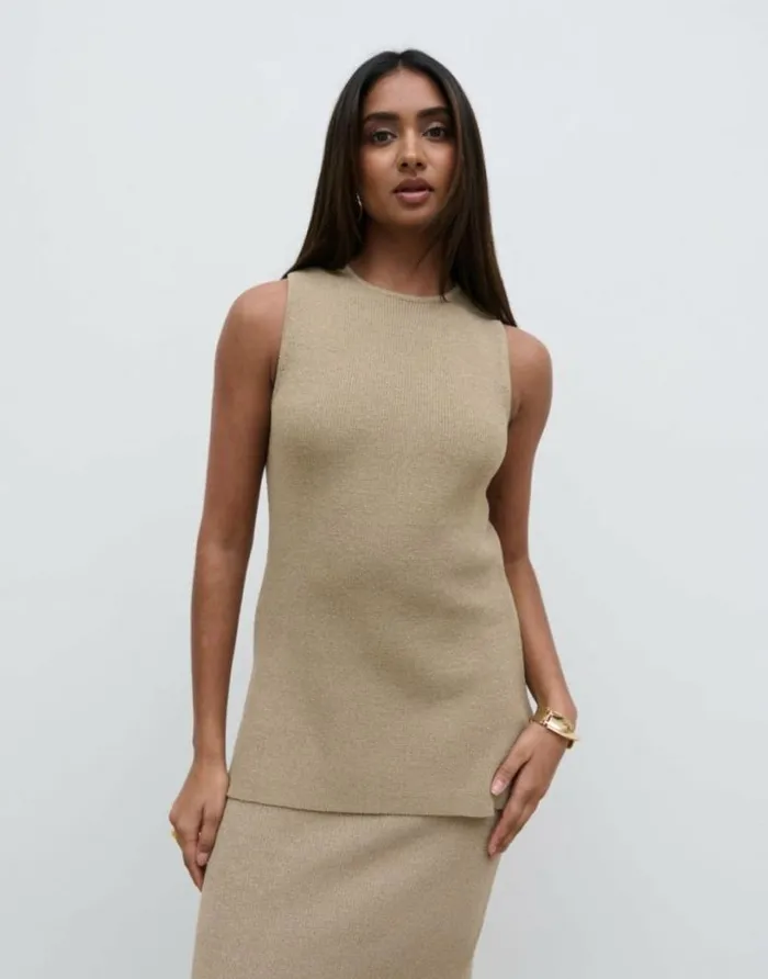 Pretty Lavish Knitwear Women Goldie Knit Top Beige