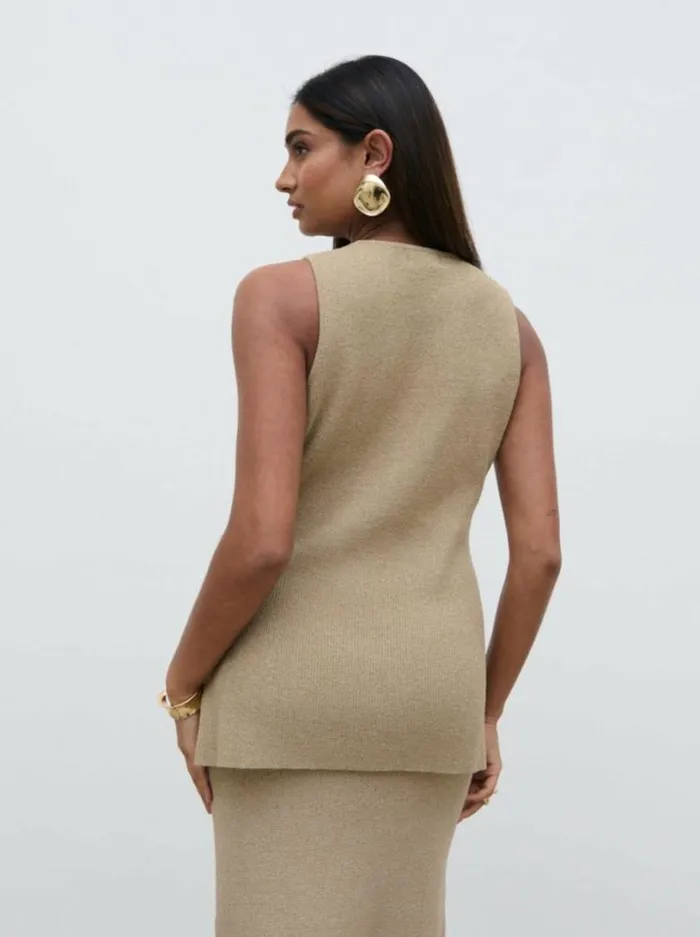 Pretty Lavish Knitwear Women Goldie Knit Top Beige