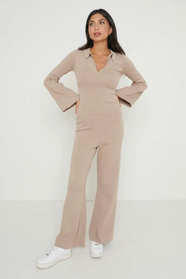 Pretty Lavish Knitwear Women Hayden Knit Top Beige