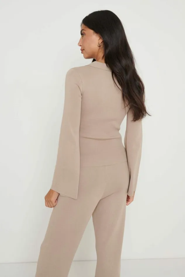 Pretty Lavish Knitwear Women Hayden Knit Top Beige