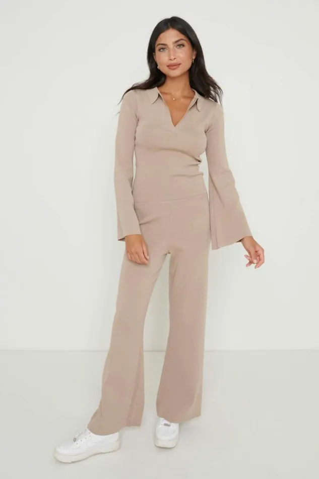 Pretty Lavish Knitwear Women Hayden Knit Top Beige