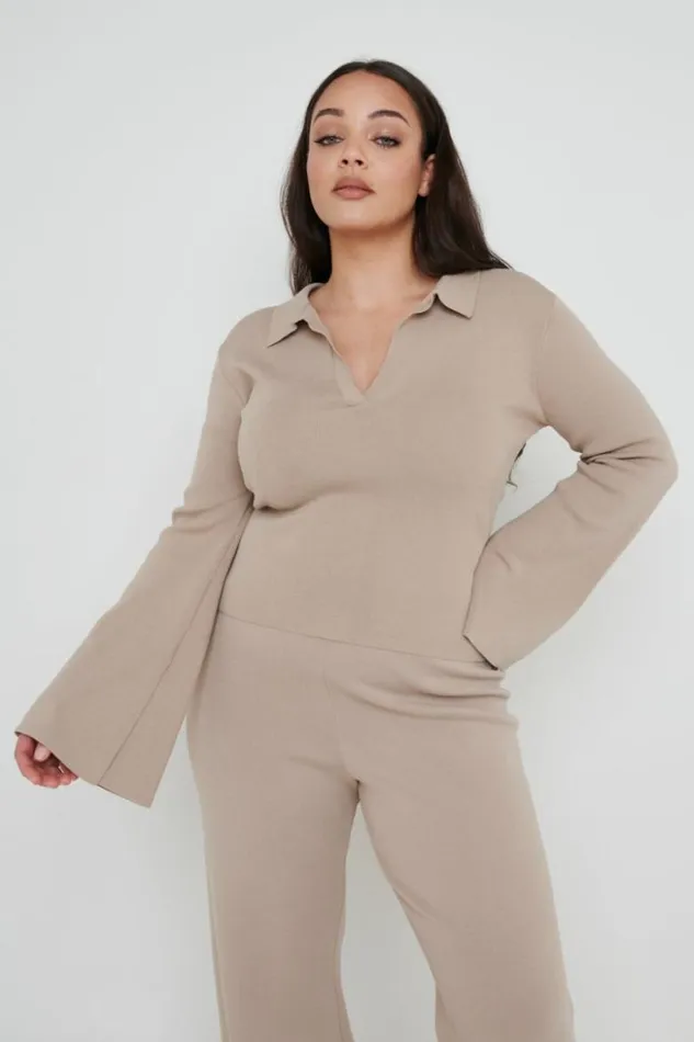 Pretty Lavish Knitwear Women Hayden Knit Top Beige