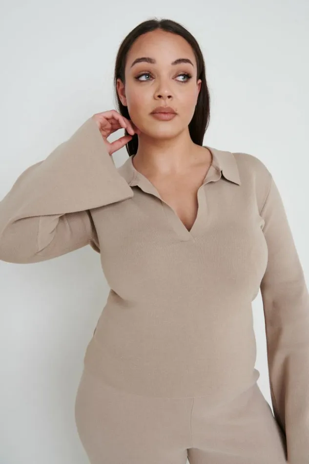 Pretty Lavish Knitwear Women Hayden Knit Top Beige