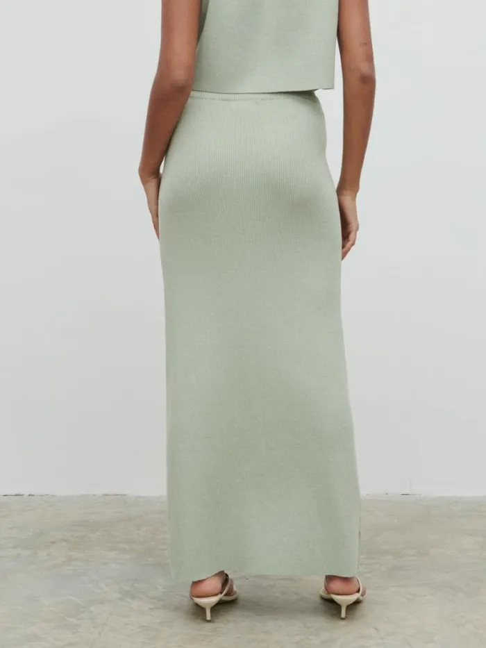 Pretty Lavish Knitwear Women Jasmin Knit Maxi Skirt Green
